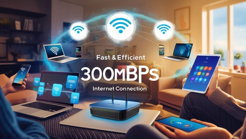 High-speed 300Mbps internet supporting multiple devices seamlessly