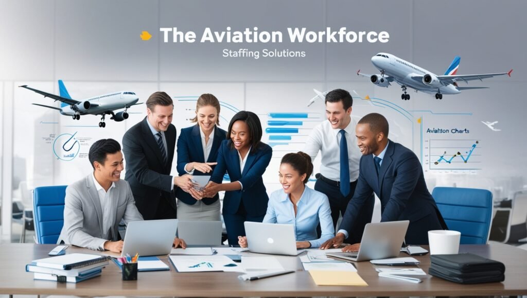 Aviation professionals collaborating with Launch Technical Workforce Solutions for optimized staffing and recruitment.