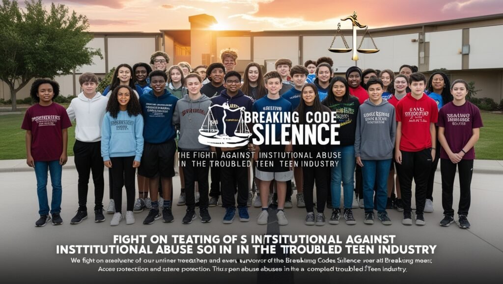 Image depicting the Breaking Code Silence movement advocating against teen abuse.